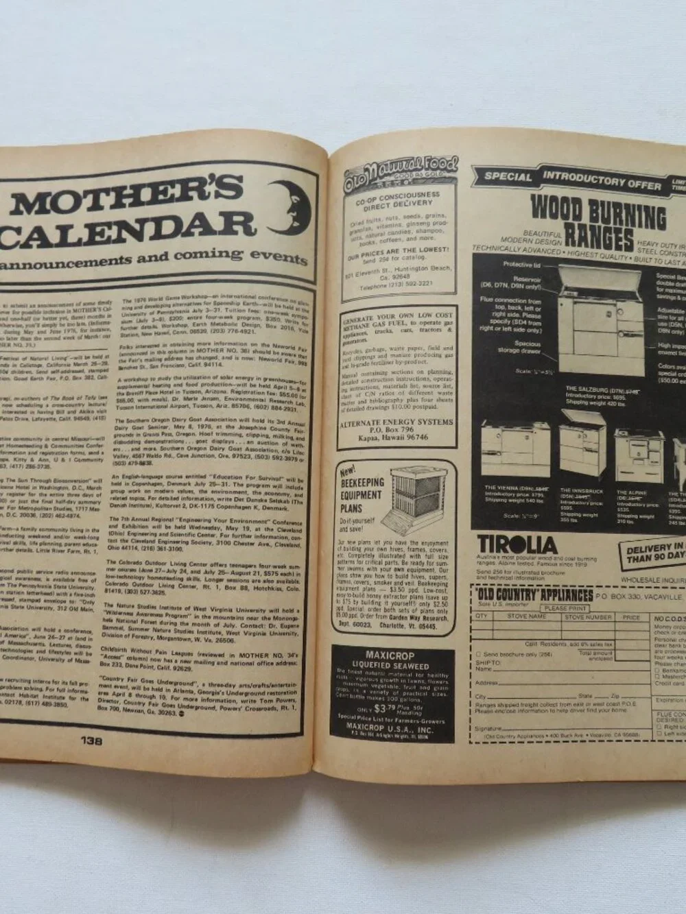 The Mother Earth News March 1976 No. 38 Farming Homesteading Magazine